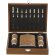 Set petaca Fleet con tablero ajedrez y accesorios acero Natural