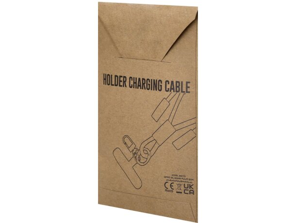 Cable cargador soporte Euclab con pulsera ajustable RPET detalle 5