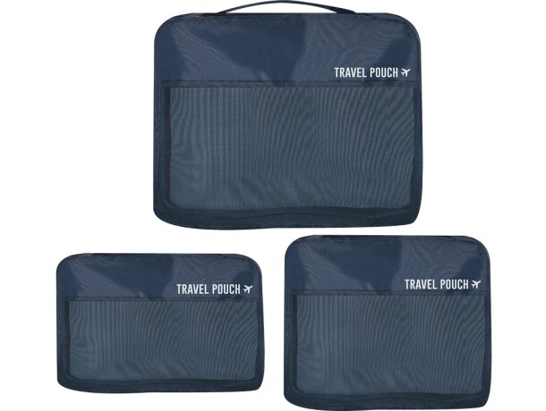 Set organizador Combol de viaje en poliéster 210D marino detalle 2