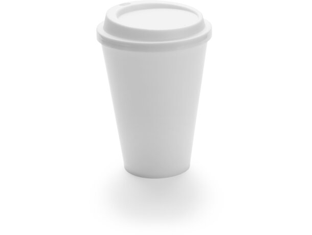 Vaso con tapa para llevar blanco