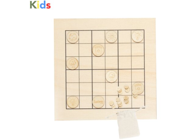 Juego de habilidad Sudokids en madera sostenible con funda detalle 1