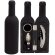 Set de vino de 3 piezas en estuche botella Negro