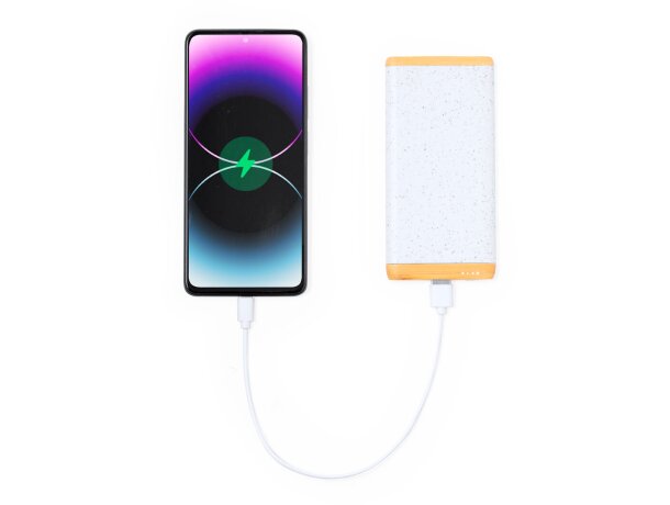 Batería portátil publicitaria de 5000 mah en plástico reciclado detalle 3