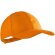 Gorra con 6 paneles en algodón liso naranja