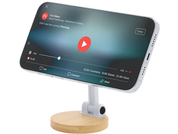 Soporte magnético Frelix de bambú con MagSafe plegable detalle 5