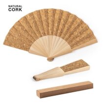 Abanico ecológico Kasol en madera y corcho personalizado Abanico ecológico Kasol en madera y corcho personalizado
