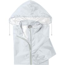 Impermeable con capucha ajustable personalizado gris