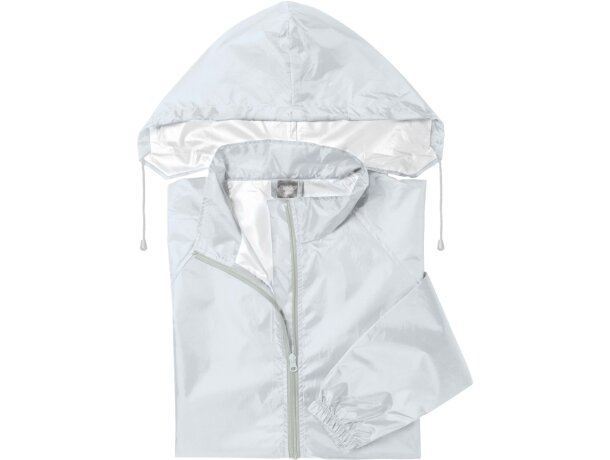 Impermeable con capucha ajustable gris