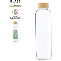 Botella cristal bambú 500ml personalizadas