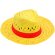 Sombrero de colores en paja splash amarillo barato