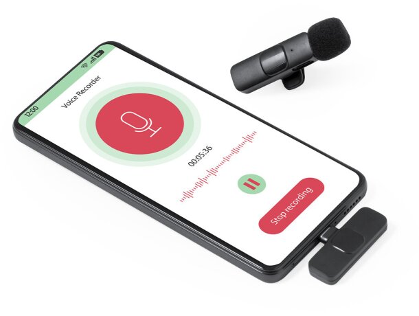 Micrófono inalámbrico de solapa Spart con conexión tipo c detalle 3