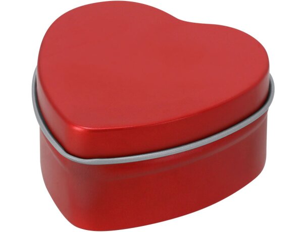 Vela aromática Linxo en caja metálica con forma de corazón detalle 2