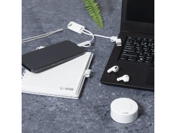 Auriculares Bekery bluetooth con base de carga y piedra natural detalle 6