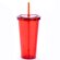 Vaso Trinox de plastico transparente de colores rojo