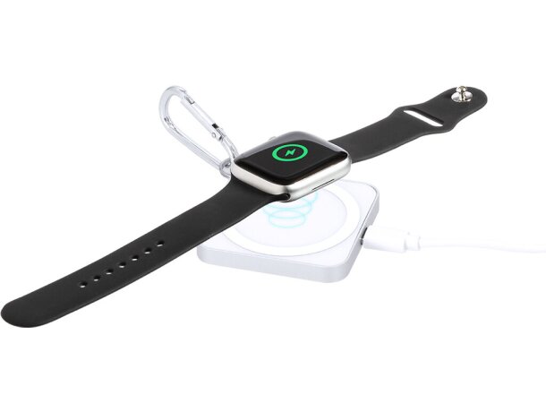 Cargador inalámbrico Hidmon 15W aluminio con fijación magnética detalle 2