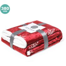 Manta para sofá poliéster tejido coral fleece y sherpa