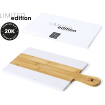 Tablas de cocina promocionales detalles de bambú y mármol