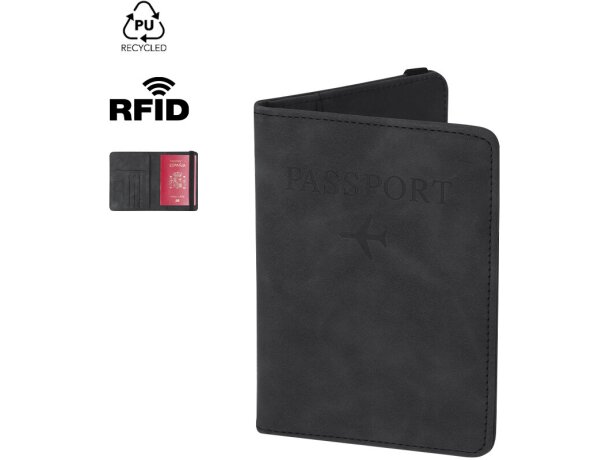 Funda pasaporte Jemax con protección RFID en PU reciclado detalle 1