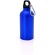 Bidón Mento de aluminio con mosquetón 400 ml personalizada azul