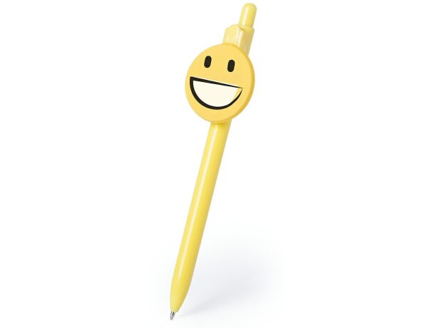 Bolígrafo amarillo con emoticono