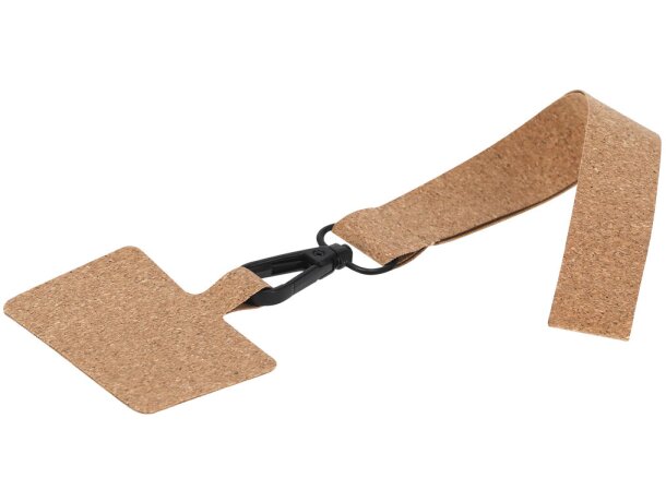 Pulsera soporte smartphone Naomix en corcho con mosquetón detalle 3