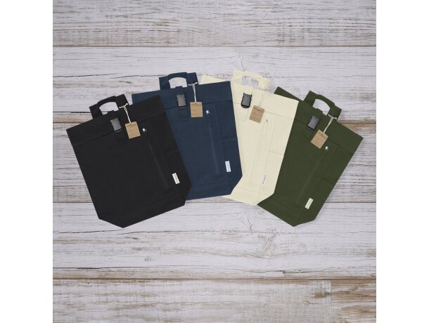 Mochila Antrim de canvas reciclado con cierre de hebilla detalle 6