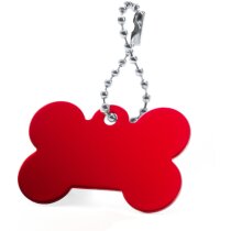 Llavero con forma de hueso rojo Llavero con forma de hueso rojo