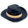 Sombrero de colores en paja Splash barato negro