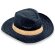 Sombrero de colores en paja splash negro barato