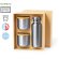 Set térmico personalizado bambú acero bidón 500ml vasos 300ml sostenible sin color