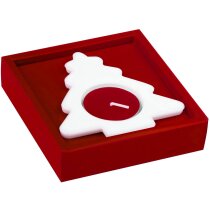 Vela con soporte de árbol de Navidad roja personalizada Vela con soporte de árbol de Navidad roja personalizada