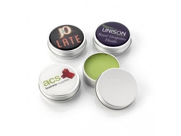Bálsamo para los labios en caja de metal con tapón de rosca personalizado Bálsamo para los labios en caja de metal con tapón de rosca personalizado