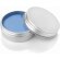 balsamo para los labios en caja de metal con tapon de rosca azul