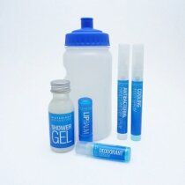 Set de aseo deportivo con botella para agua personalizado