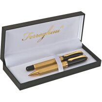 Set de escritura dorado con pluma personalizado Set de escritura dorado con pluma personalizado