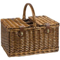 Cesta de picnic para 4 personas personalizada marron Cesta de picnic para 4 personas personalizada marron