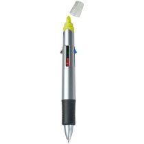Bolígrafo con marcador y con 4 colores personalizado plata