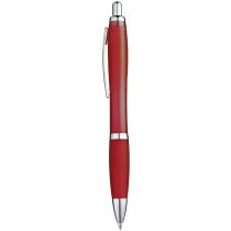Bolígrafo clásico de cuerpo traslúcido rojo barato