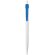 Bolígrafo de plástico con pulsador y clip a color azul