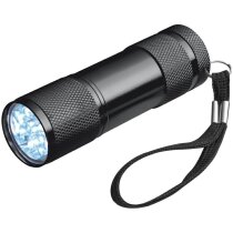 Linterna de aluminio de 9 luces led personalizada negra Linterna de aluminio de 9 luces led personalizada negra