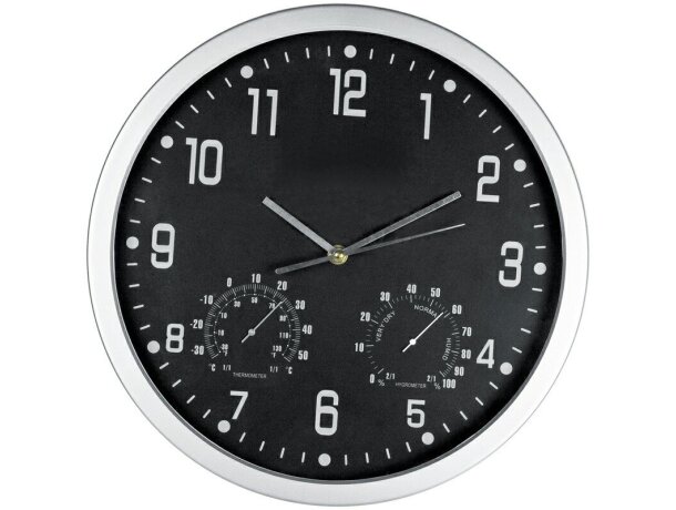 Reloj de pared redondo con esfera de color negra personalizado