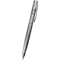Puntero láser con led y bolígrafo personalizado plata Puntero láser con led y bolígrafo personalizado plata