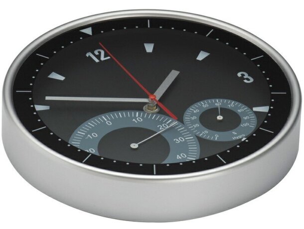 Reloj de pared redondo con termómetro e higrómetro personalizado