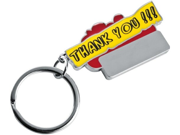 Llavero combinado con la palabra Thank You roja Llavero combinado con la palabra Thank You roja