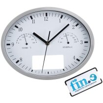 Reloj de pared redondo con termómetro e higrómetro desmontable para impresión barato negro Reloj de pared redondo con termómetro e higrómetro desmontable para impresión barato negro