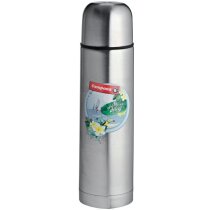 Termo de acero con acabado en brillo personalizado plata Termo de acero con acabado en brillo personalizado plata