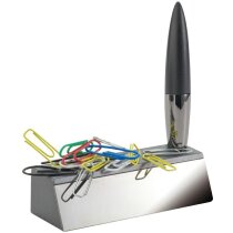 Bolígrafo con soporte personalizado plata Bolígrafo con soporte personalizado plata
