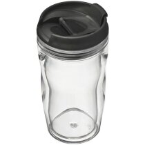 Taza de Café Transparente de Doble Pared. personalizada negra Taza de Café Transparente de Doble Pared. personalizada negra