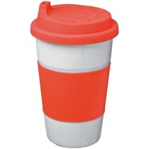 Taza de cerámica con tapas de colores roja Taza de cerámica con tapas de colores roja