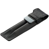Estuche de escritura con placa metálica personalizado negro Estuche de escritura con placa metálica personalizado negro